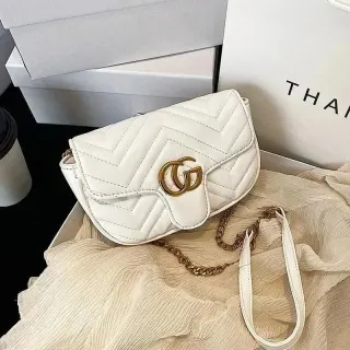 Gucci GG Marmont White Leather Shoulder Bag — seller product photo