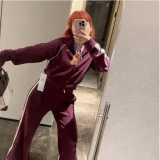 Burgundy Tracksuit Set with White Stripes — seller product photo