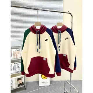 Nike Air Force 1 Colorblock Hoodie Cream/Red/Blue — seller product photo