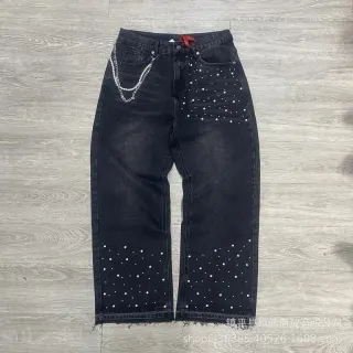 Black Pearl Embellished Jeans — seller product photo
