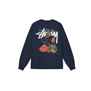 Stussy Stüssy Floral Print Long Sleeve T-Shirt Navy — seller product photo
