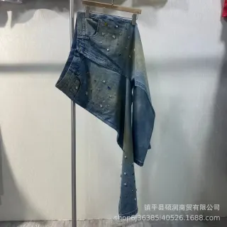 Unisex Denim Shorts with Crystal Embellishments — seller product photo