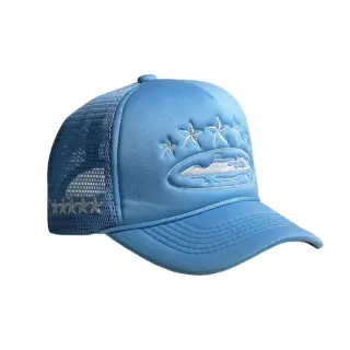 Blue Embroidered Trucker Hat with Star & Boat Design — seller product photo