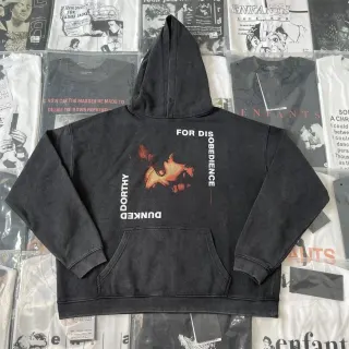 Unisex Washed Black Hoodie with Graphic Print — seller product photo