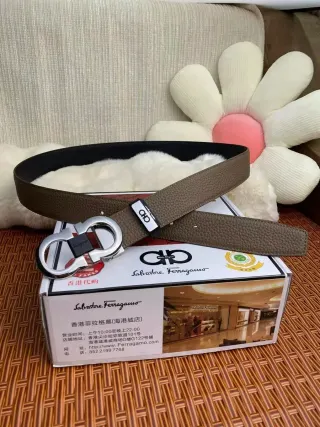 Salvatore Ferragamo Gancini Belt Brown Leather — seller product photo