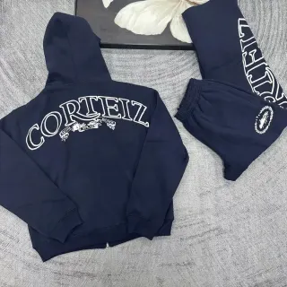Corteiz RTW Navy Blue Hoodie & Sweatpants Set — seller product photo