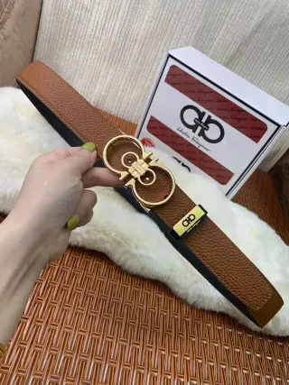 Ferragamo Gancini Belt Brown Leather — seller product photo