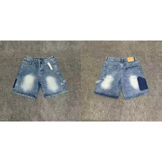8842 Blue Denim Shorts with Paint Splatter Design — seller product photo