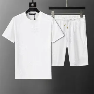 Louis Vuitton White Monogram T-Shirt & Shorts Set — seller product photo
