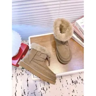 Unisex Beige Sheepskin Trim Winter Boots — seller product photo