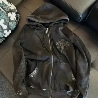 Chrome Hearts Cemetery Cross Zip-Up Hoodie Black — seller product photo