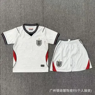 England Home White Soccer Jersey & Shorts Set — seller product photo