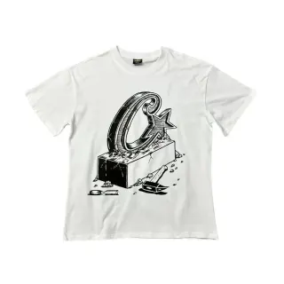 White Graphic T-Shirt with Star Design — seller product photo