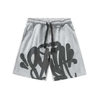Gray Graphic Print Shorts — seller product photo