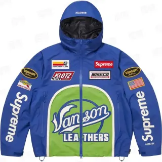 Supreme x Vanson Leathers Racing Jacket H2 Blue Parkas & Down — seller product photo