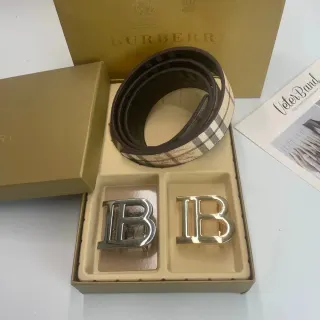 Burberry Classic Check Belt Brown Leather Accessory — seller product photo