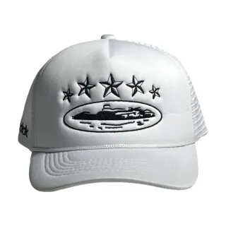 White Embroidered Yacht Trucker Hat Headwear — seller product photo