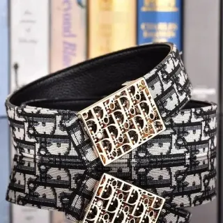Dior Monogram Belt Black/White Leather — seller product photo