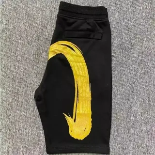 Black with Gold Brushstroke Print Shorts — seller product photo