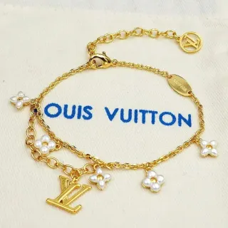 Louis Vuitton LV Logo Flower Gold Bracelet — seller product photo