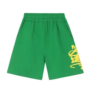 Green Yellow Graffiti Print Shorts — seller product photo