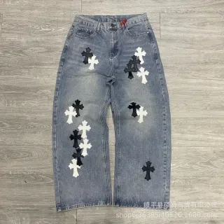 Chrome Hearts Cross Embroidered Jeans — seller product photo