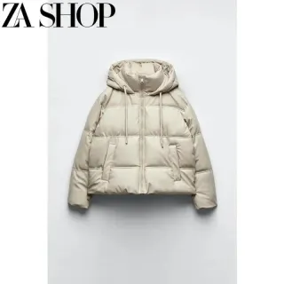 Zara Original White Hooded Puffer Jacket — seller product photo