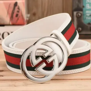 Gucci White Red Green Web Stripe Belt — seller product photo