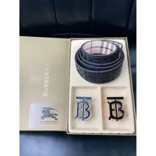 Burberry TB Monogram Belt Set in Black & Check — seller product photo