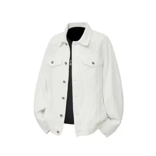 Chrome Hearts White Floral Embroidered Denim Jacket — seller product photo