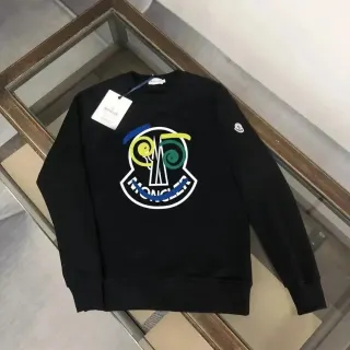 Moncler Colorful Face Logo Crewneck Sweatshirt Black — seller product photo