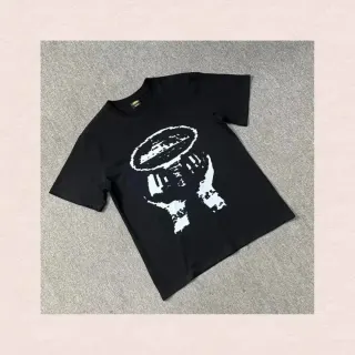 Black Graphic T-Shirt with White Print — seller product photo