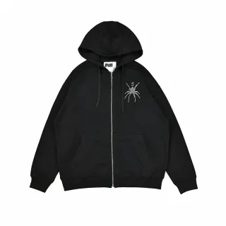 Black Spider Embroidery Zip-Up Hoodie — seller product photo