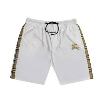 Burberry White & Checkered Side Panel Shorts — seller product photo