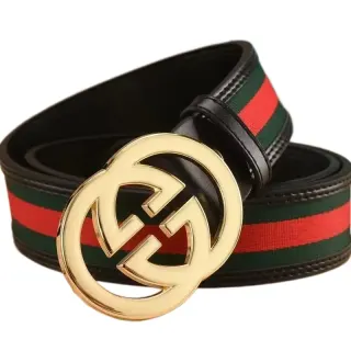 Gucci Web Stripe Belt Black Red Green Leather — seller product photo