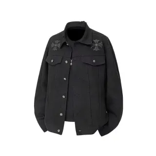 Chrome Hearts Black Cross Embroidered Denim Jacket — seller product photo