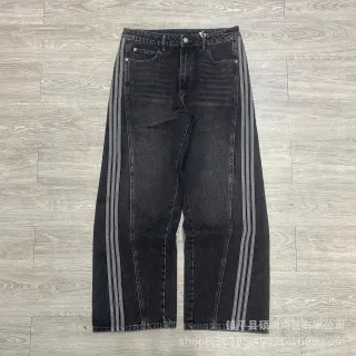 Black Side Stripe Jeans JK9671 — seller product photo
