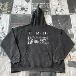 ERD Washed Black Hoodie Sweatshirt — seller product photo