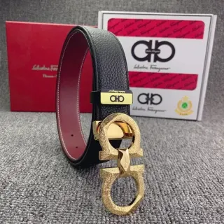 Salvatore Ferragamo Gancini Belt Black Leather — seller product photo