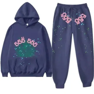 Navy '555 999' Graphic Tracksuit Set — seller product photo