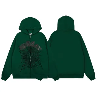 SP5DER Spider Web Zip-Up Hoodie Green — seller product photo