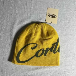 Cortez Yellow Script Beanie Hat — seller product photo
