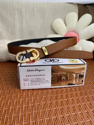 Salvatore Ferragamo Gancini Belt Brown Leather — seller product photo