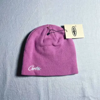 Beanie Cap with Embroidered Logo in Pink — seller product photo