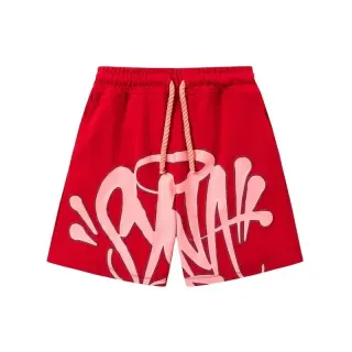 Red Pink Graffiti Print Shorts — seller product photo