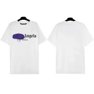 Palm Angels White Purple Spray Angels T-Shirt — seller product photo