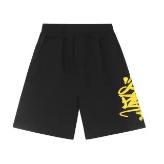 Black Yellow Graffiti Print Shorts — seller product photo