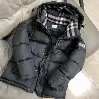 Burberry Black Check Collar Puffer Jacket — seller product photo