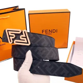 Fendi Iconic FF Logo Belt Black Leather Belt — seller product photo