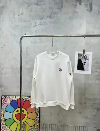 Moncler White Logo Patch Crewneck Sweatshirt — seller product photo